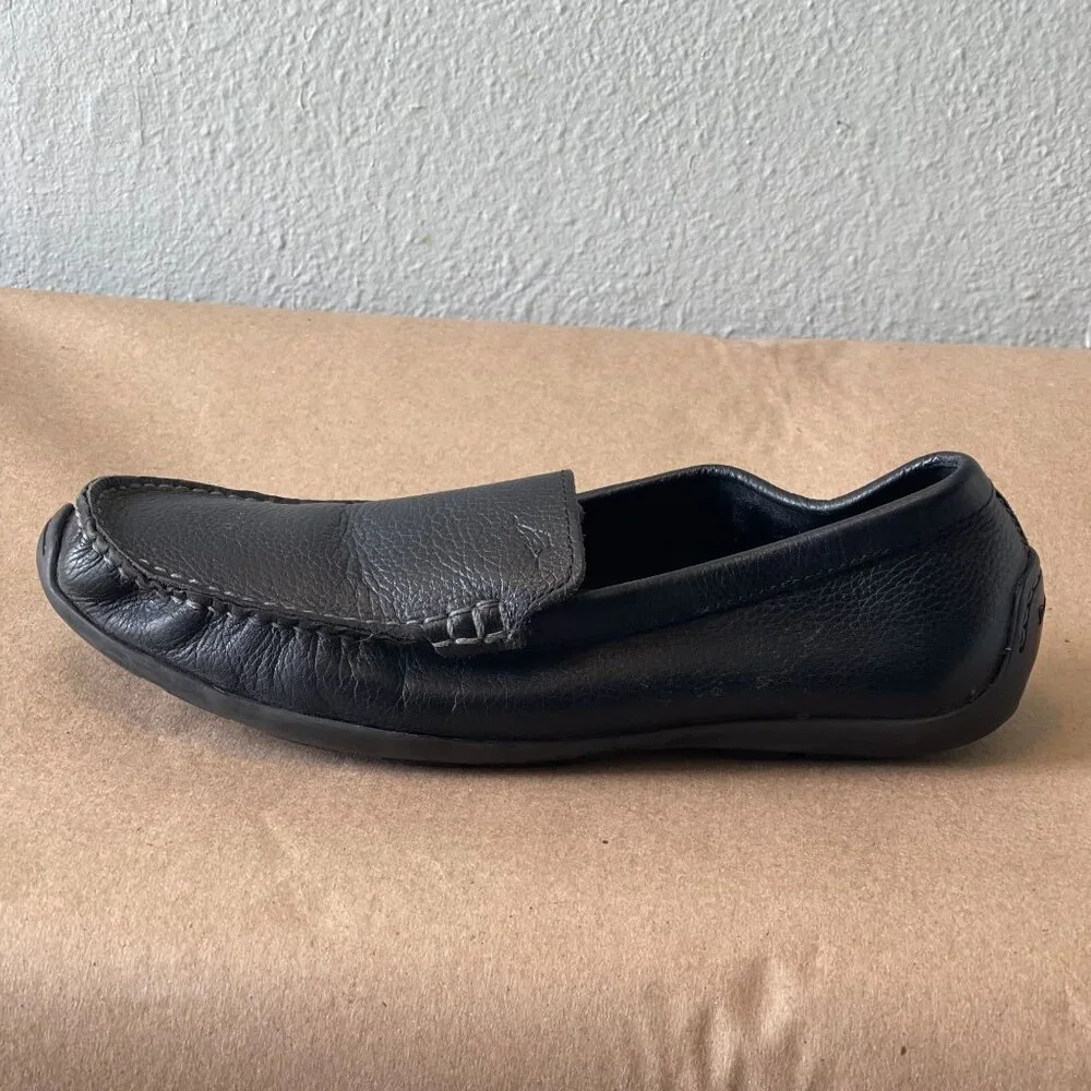 Mens Tommy Bahama  71/2 D Orion Leather Loafers Black Slip-On‎ Casual Shoes